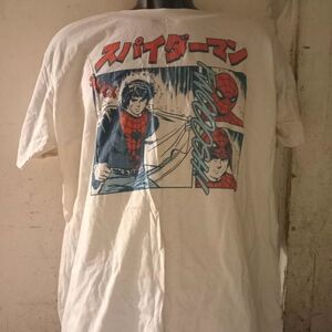 New NWOT Size XL Spider Man [Japanese] MARVEL Off-White /Cream Graphic Men Shirt